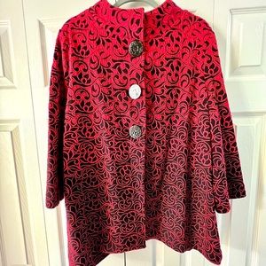 Red and Black Informal Jacket/Coat